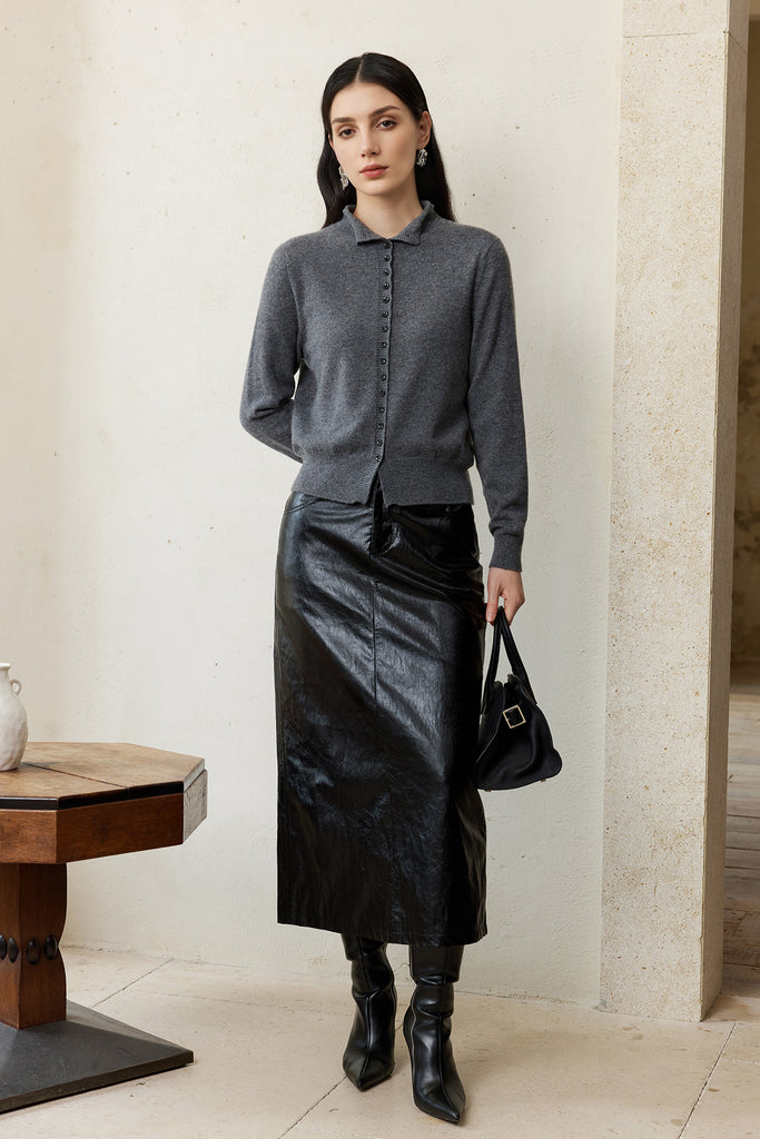 Ultra-Soft Cashmere Button-Up Cardigan  Fibflx