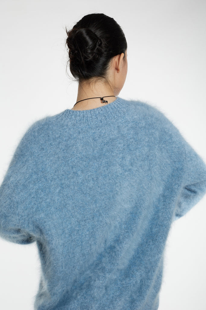 Ultrafine Brushed Cashmere V-Neck Sweater  Fibflx