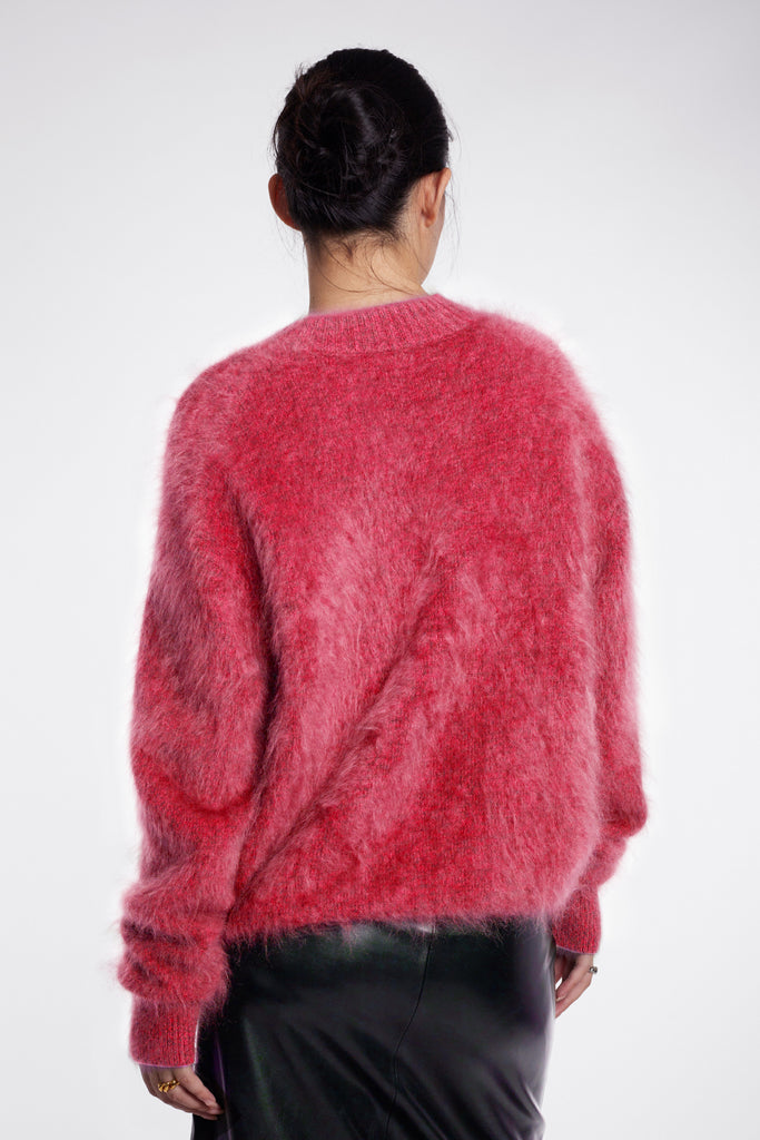 Ultrafine Brushed Cashmere V-Neck Sweater  Fibflx