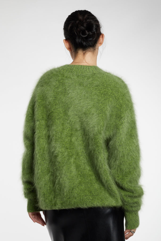 Ultrafine Brushed Cashmere V-Neck Sweater  Fibflx