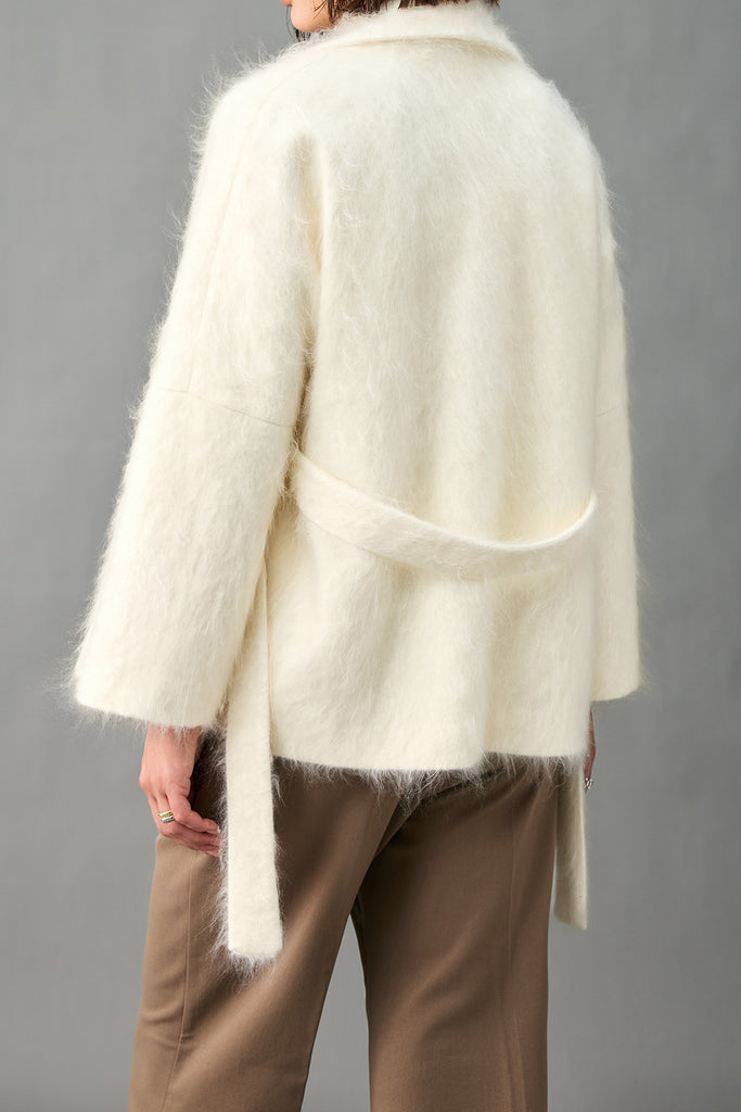 Ultrafine Handcrafted Bruhshed Cashmere Short Wrap Coat  Fibflx