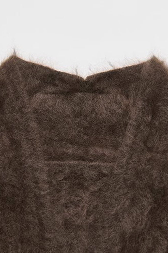 Ultrafine One-Button Brushed Cashmere Cardigan  Fibflx