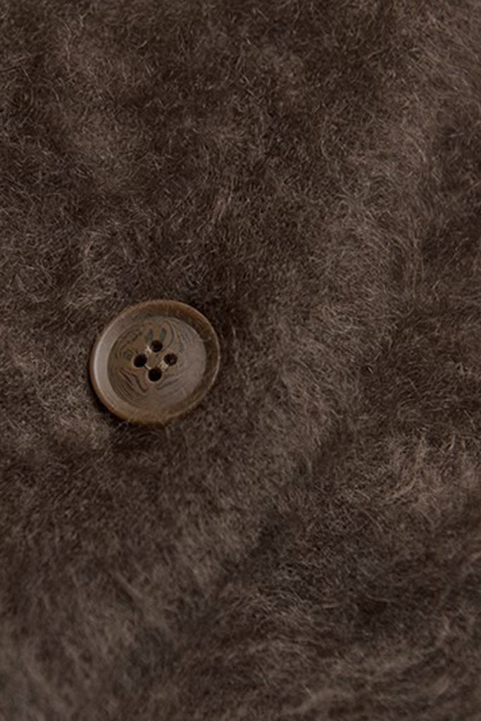 Ultrafine One-Button Brushed Cashmere Cardigan  Fibflx