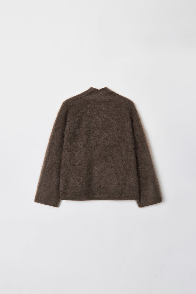 Ultrafine One-Button Brushed Cashmere Cardigan  Fibflx