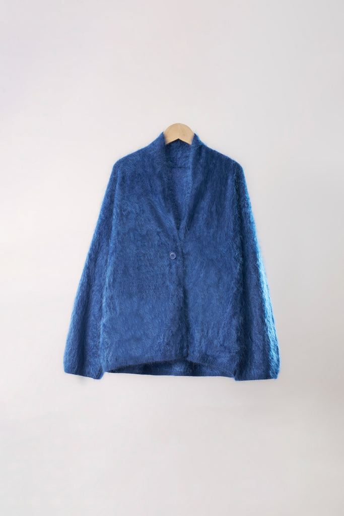 Ultrafine One-Button Brushed Cashmere Cardigan  Fibflx