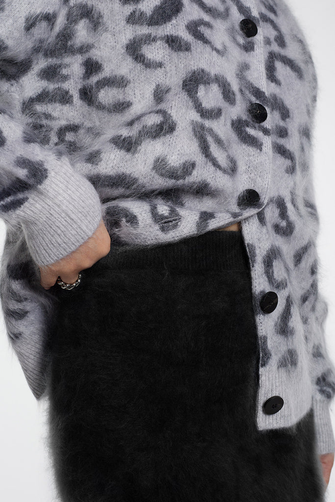 Ultrafine Seamless Brushed Cashmere Midi Sweater Skirt  Fibflx