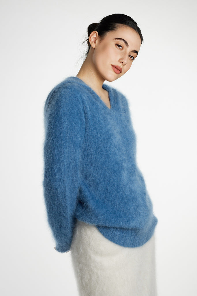 Ultrafine Seamless Brushed Cashmere Sweater Hoodie  Fibflx