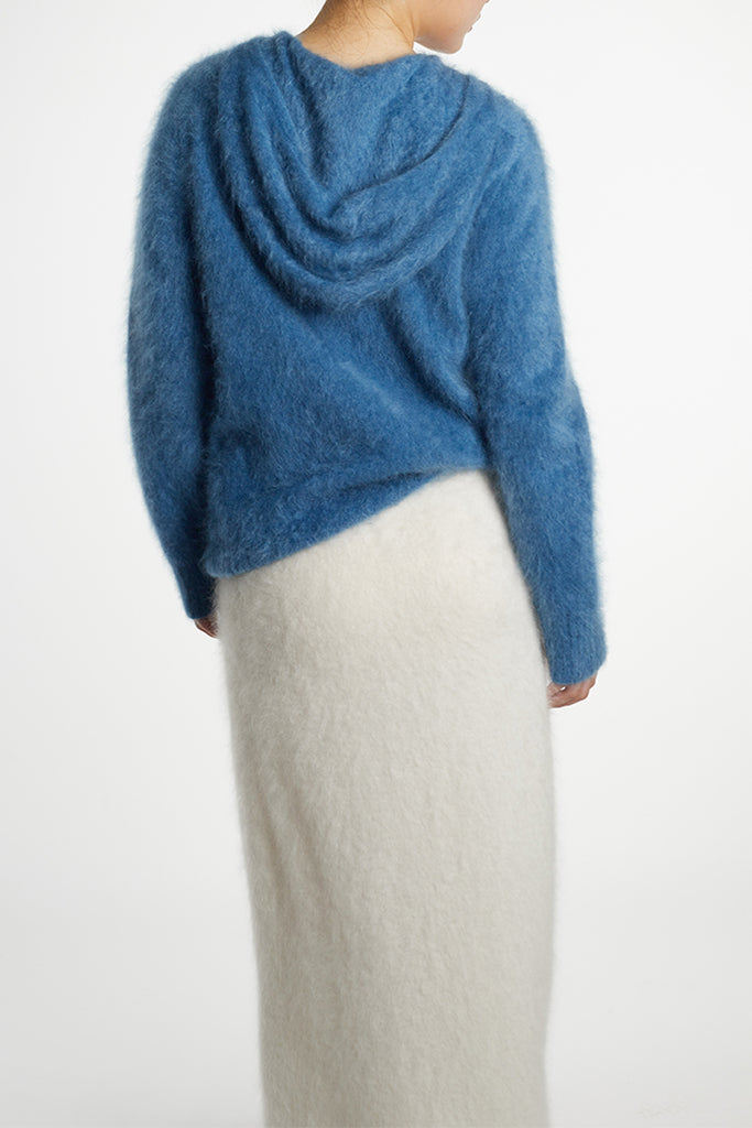 Ultrafine Seamless Brushed Cashmere Sweater Hoodie  Fibflx