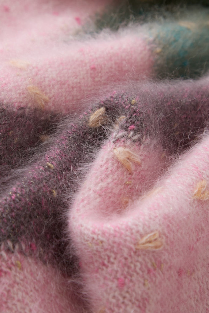 Ultrasoft Brushed Cashmere Hand-Embroidered Argyle Sweater  Fibflx