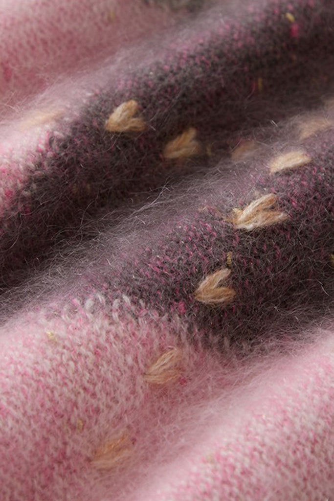 Ultrasoft Brushed Cashmere Hand-Embroidered Argyle Sweater  Fibflx