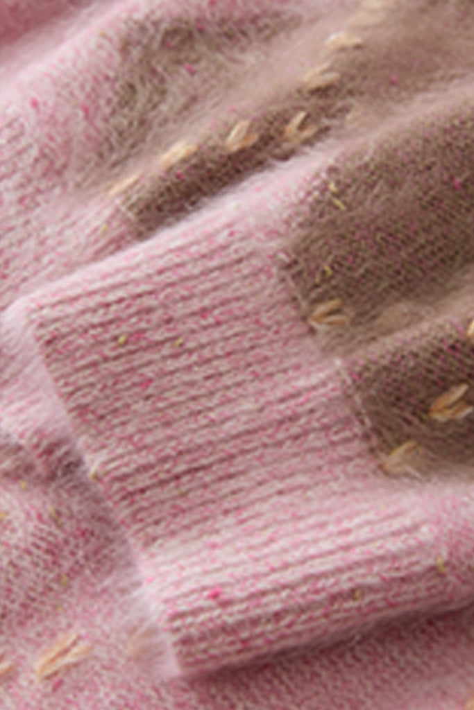 Ultrasoft Brushed Cashmere Hand-Embroidered Argyle Sweater  Fibflx