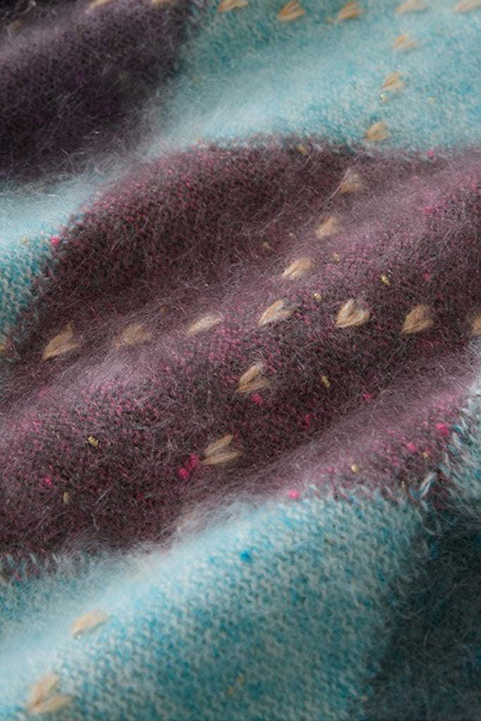 Ultrasoft Brushed Cashmere Hand-Embroidered Argyle Sweater  Fibflx