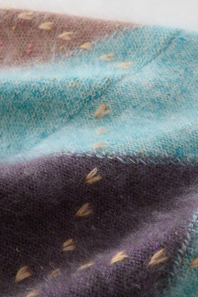 Ultrasoft Brushed Cashmere Hand-Embroidered Argyle Sweater  Fibflx