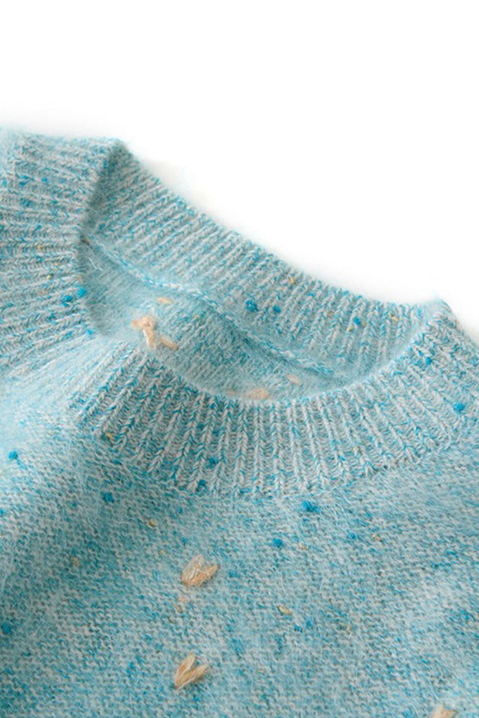 Ultrasoft Brushed Cashmere Hand-Embroidered Argyle Sweater  Fibflx