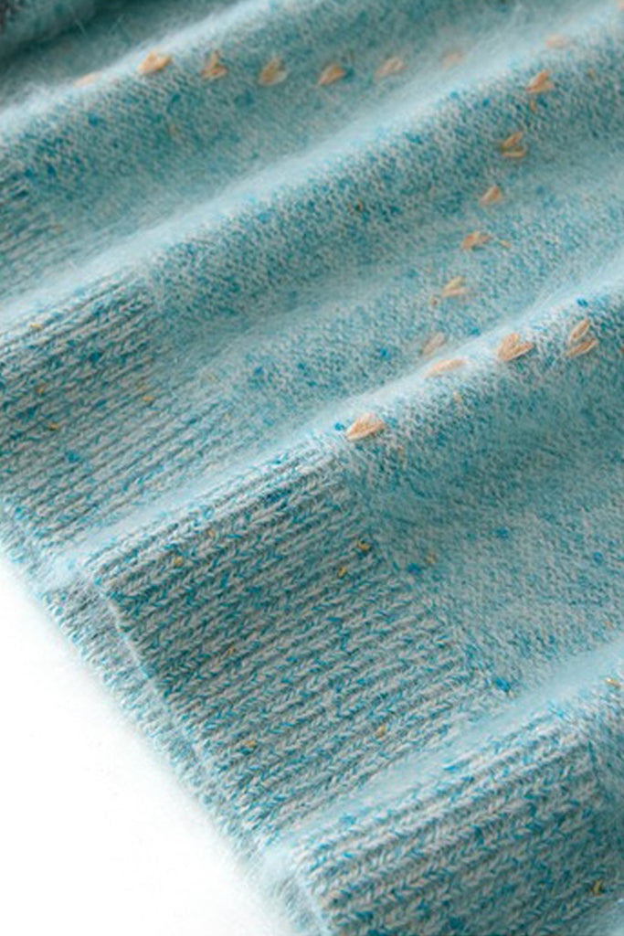 Ultrasoft Brushed Cashmere Hand-Embroidered Argyle Sweater  Fibflx