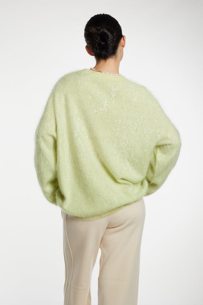 Ultrasoft Brushed Cashmere Jacquard Crewneck Sweater  Fibflx