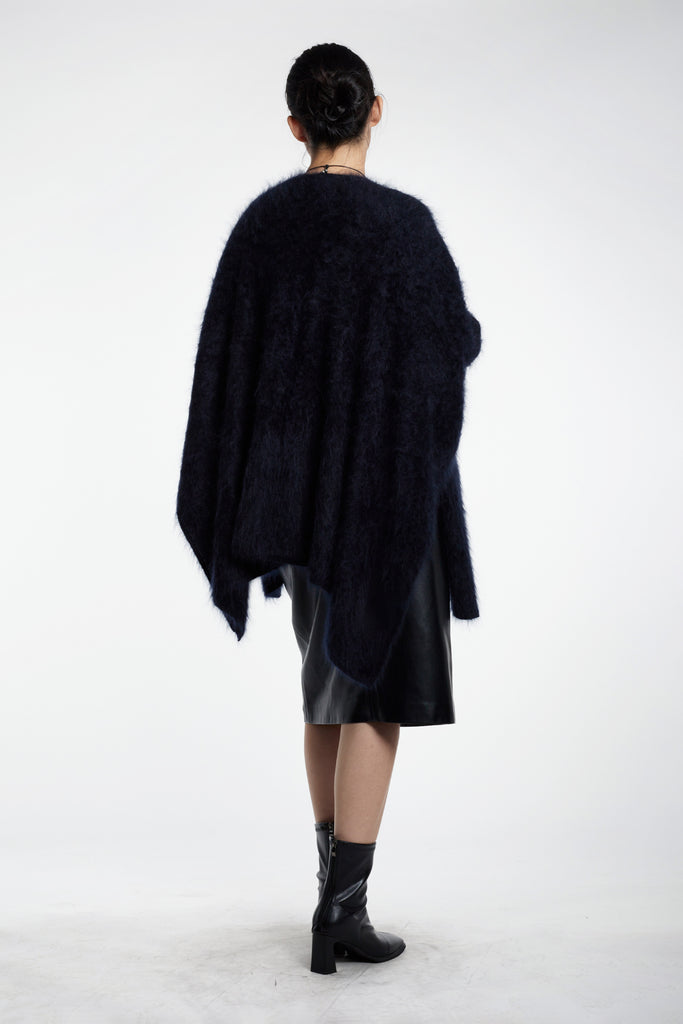 Ultrasoft Brushed Cashmere Open-Front Wrap Poncho  Fibflx