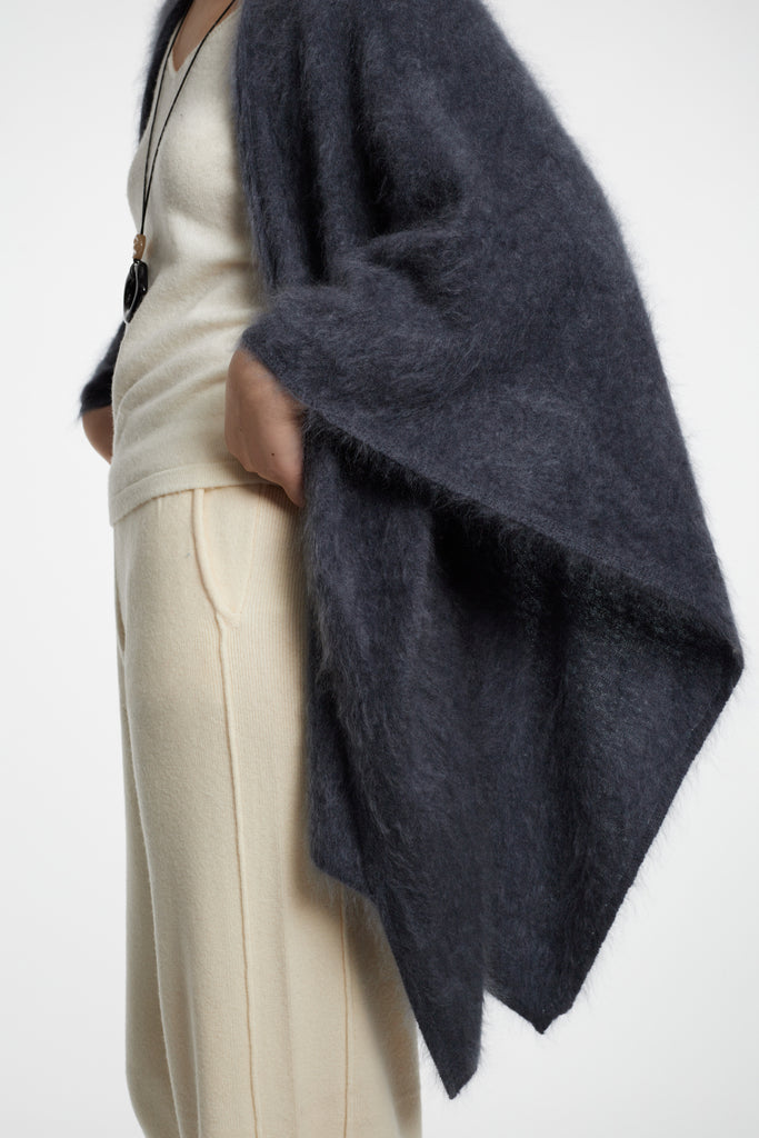 Ultrasoft Brushed Cashmere Open-Front Wrap Poncho  Fibflx