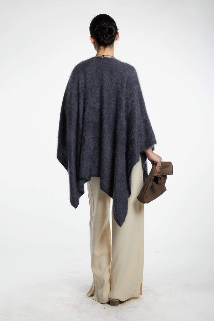 Ultrasoft Brushed Cashmere Open-Front Wrap Poncho  Fibflx