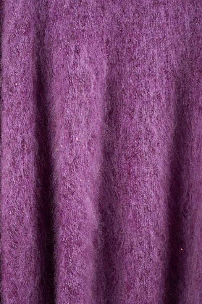 Ultrasoft Brushed Cashmere Sequined Marled Crewneck Sweater  Fibflx