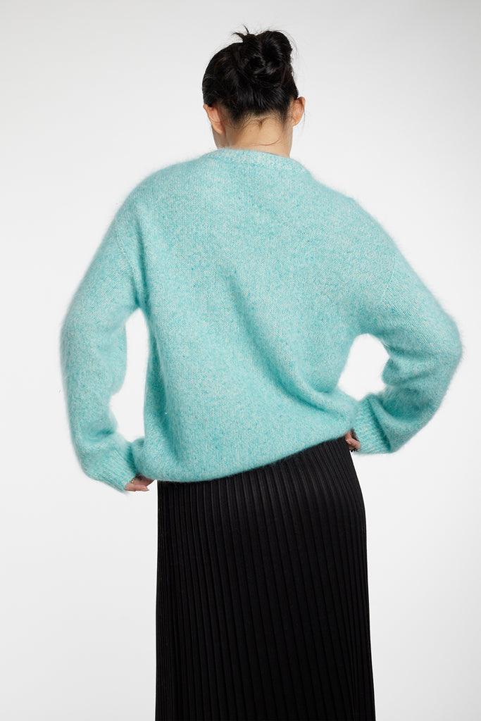Ultrasoft Brushed Cashmere Shimmer Crewneck Sweater  Fibflx