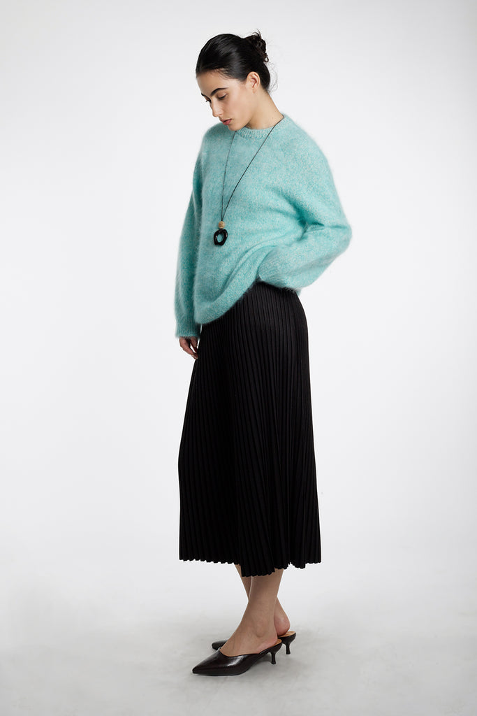 Ultrasoft Brushed Cashmere Shimmer Crewneck Sweater  Fibflx