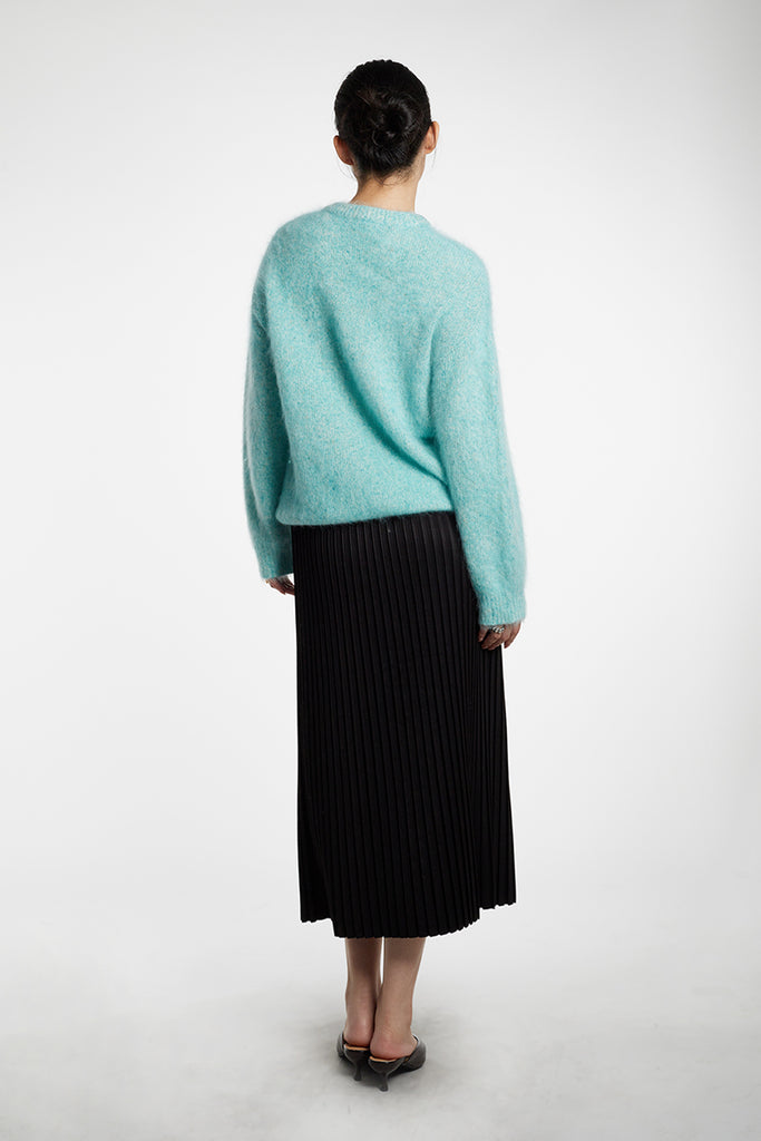 Ultrasoft Brushed Cashmere Shimmer Crewneck Sweater  Fibflx