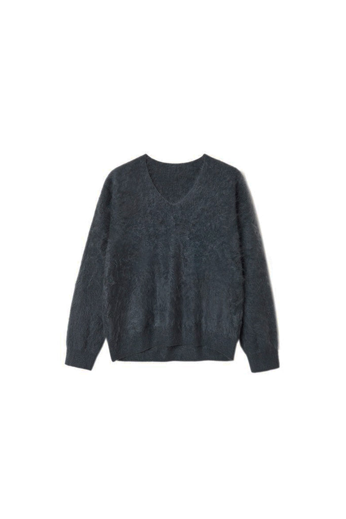 Ultrasoft Brushed Cashmere V-Neck Pullover Sweater  Fibflx