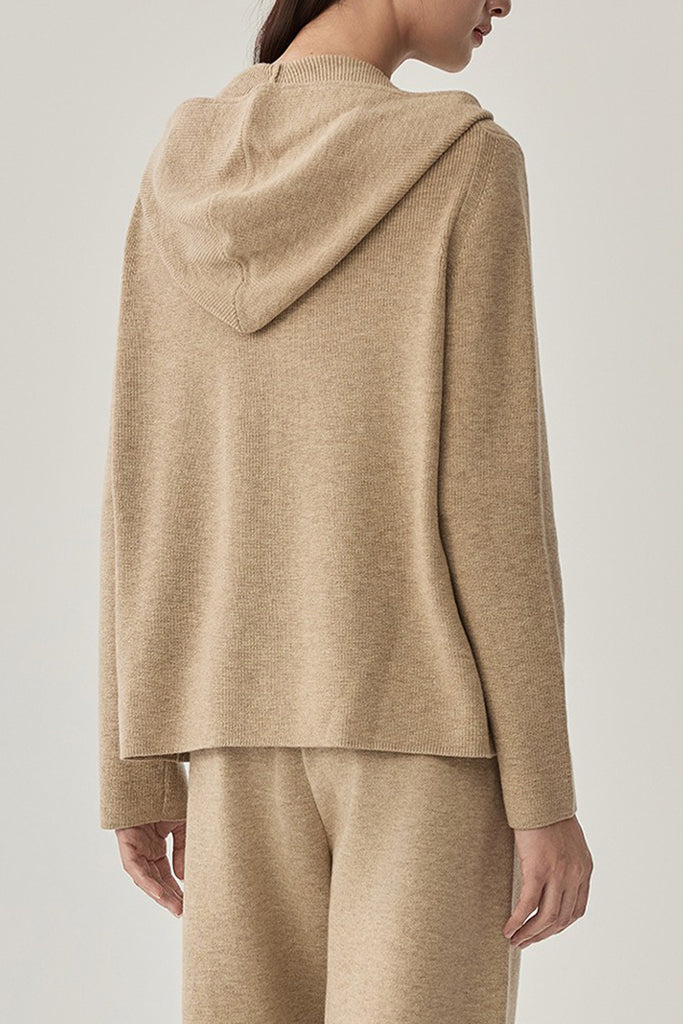 Ultrasoft Washable Merino Wool Half-Zip Sweater Hoodie  Fibflx