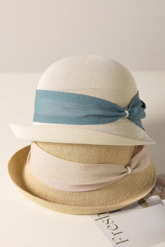UPF 50+ Packable Summer Cloche Hat with Ribbon  Fibflx