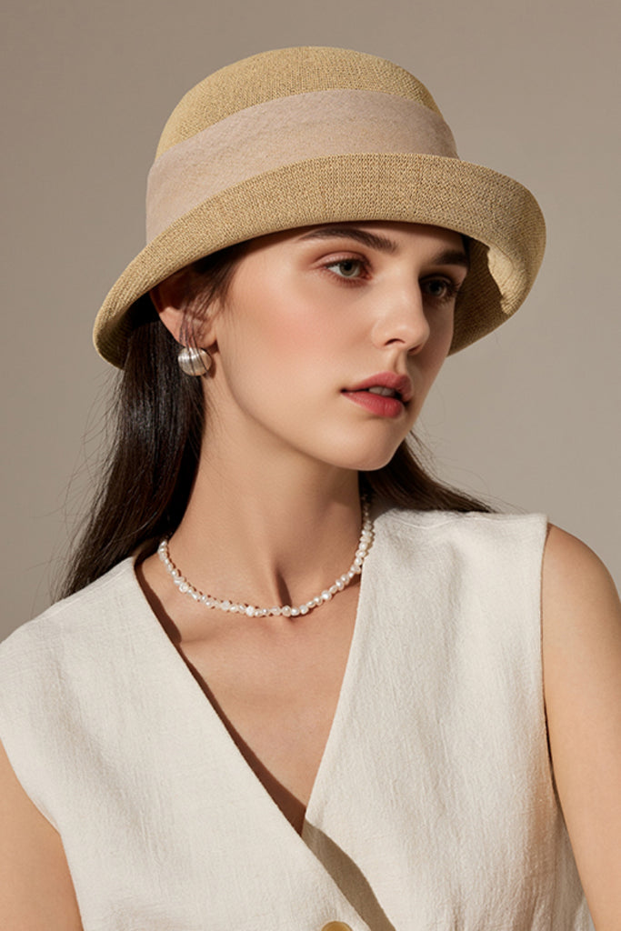 UPF 50+ Packable Summer Cloche Hat with Ribbon  Fibflx