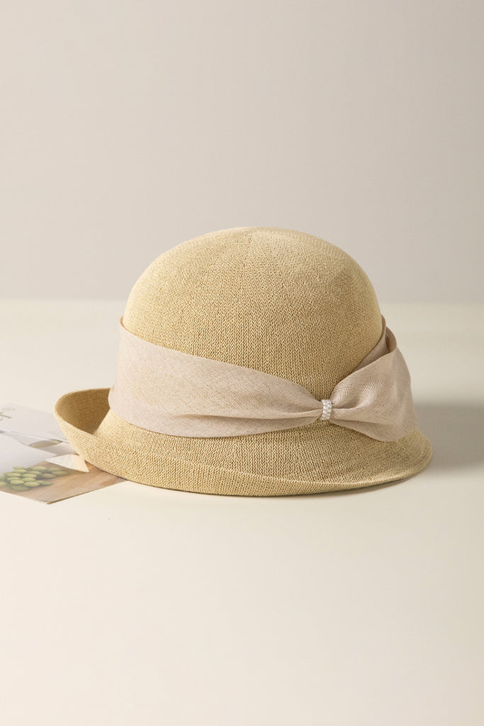 UPF 50+ Packable Summer Cloche Hat with Ribbon  Fibflx