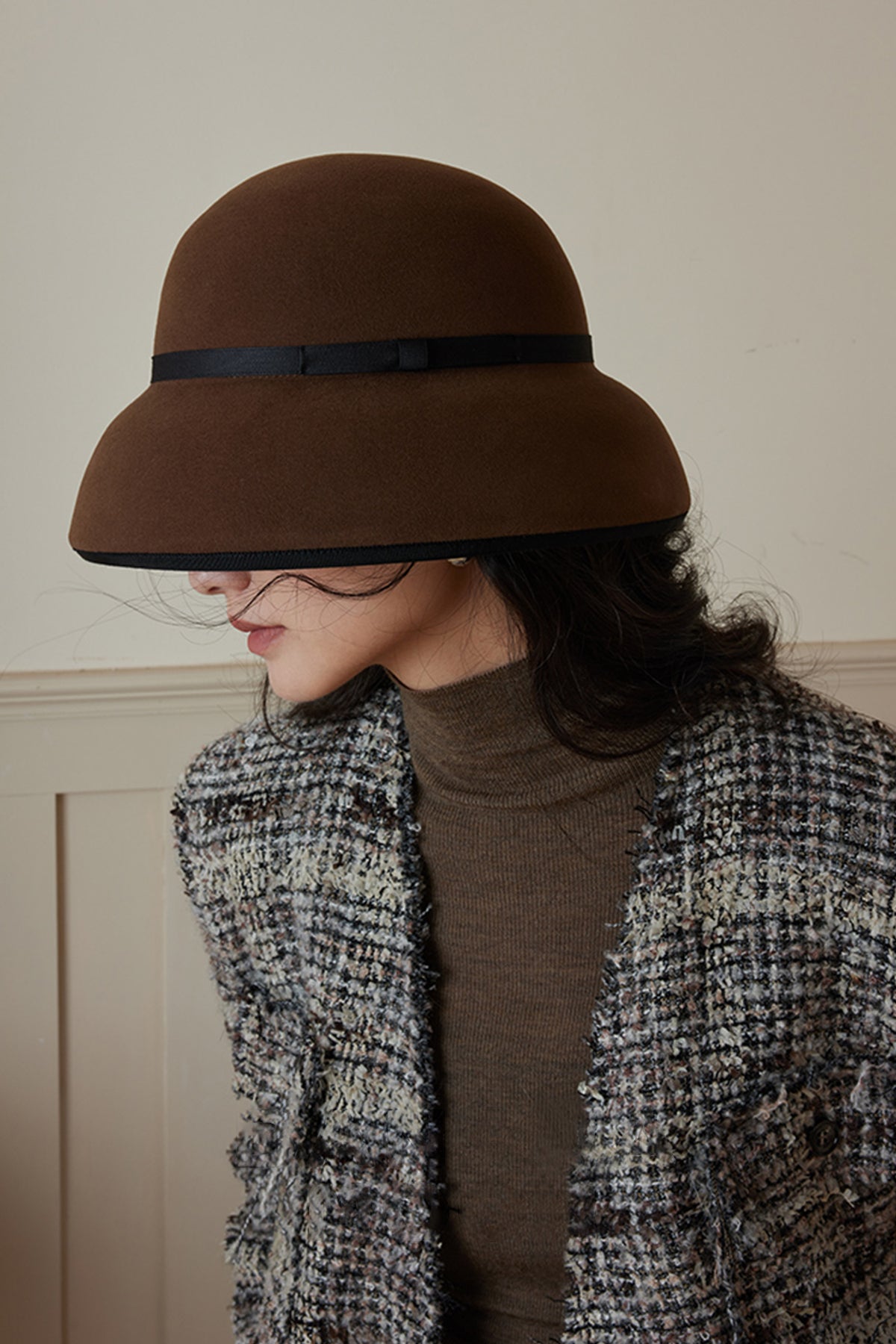 Vintage Cloche Hat in Merino Wool Felt | 1920s Style Bell 
