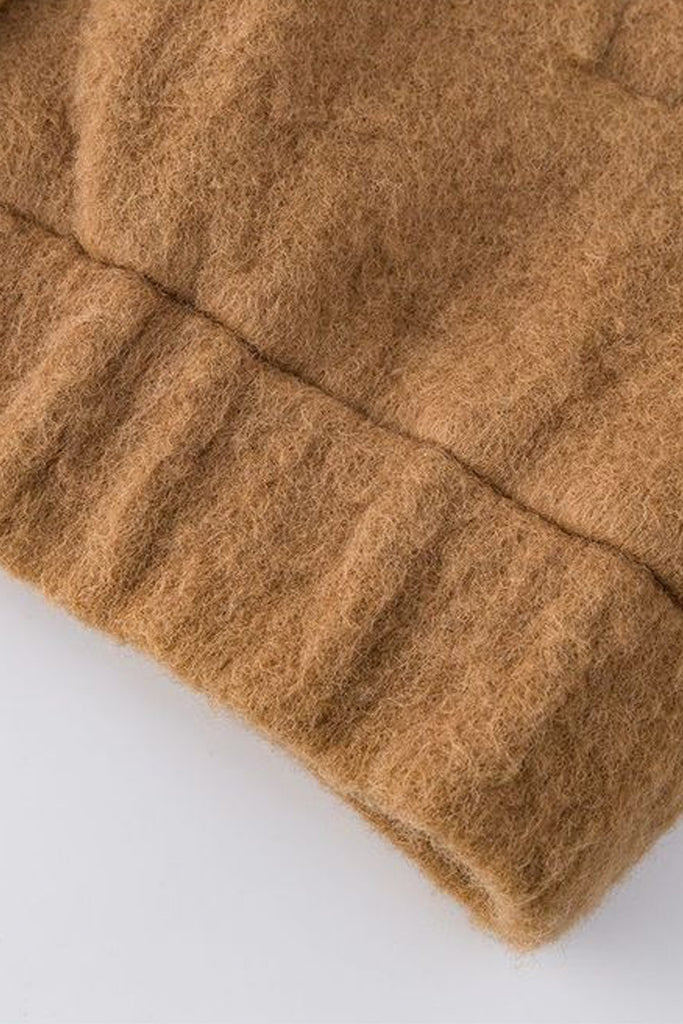 Vintage Alpaca Wool Button-Up Bomber Jacket  Fibflx