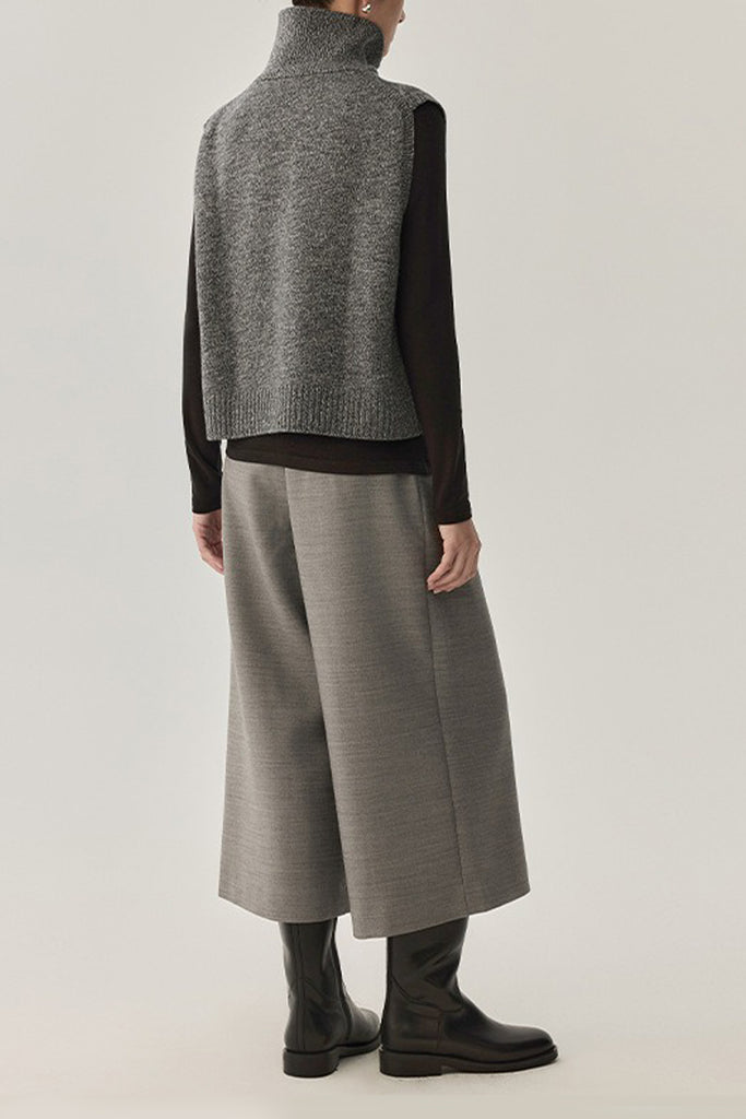 Vintage Collared Wool Marled Sweater Vest  Fibflx