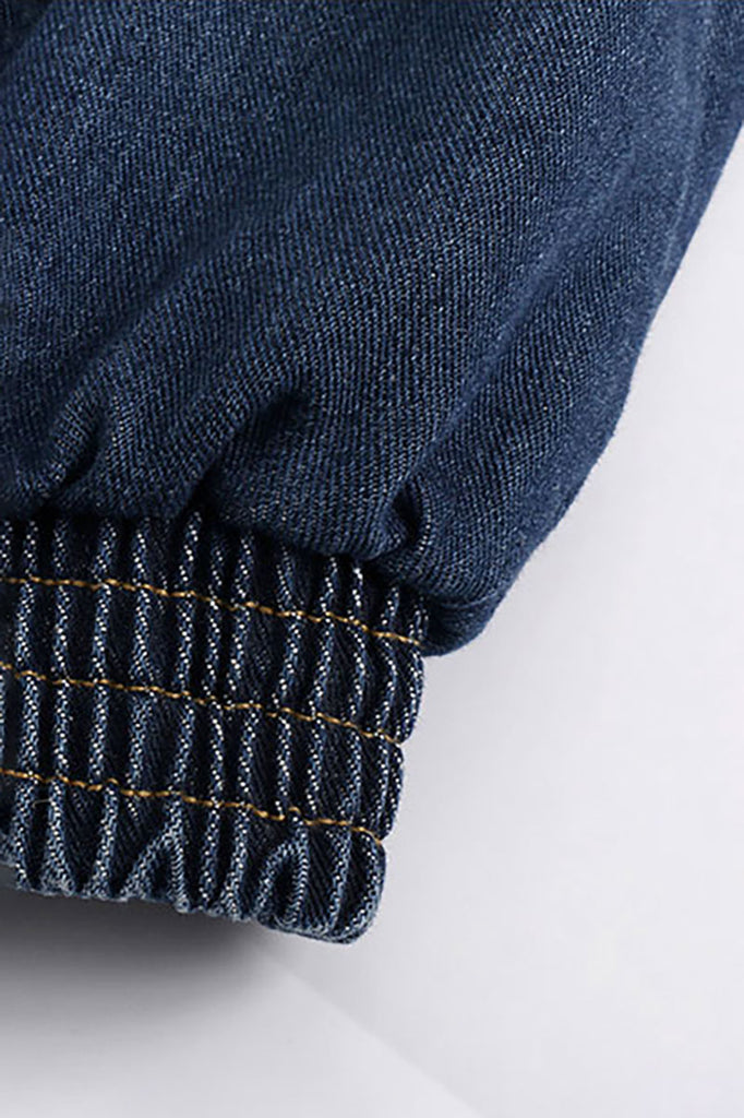 Vintage Denim Bomber Vest & Denim Slit Front Midi Skirt - Denim Set  Fibflx