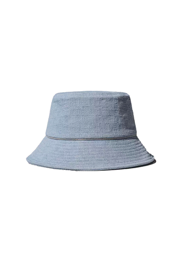 Fibflx Women's Vintage Denim Bucket Hat with Pearl Design 