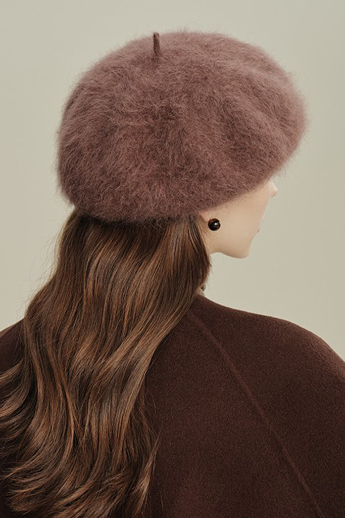 Vintage-inspired Cashmere French Beret Hat  Fibflx