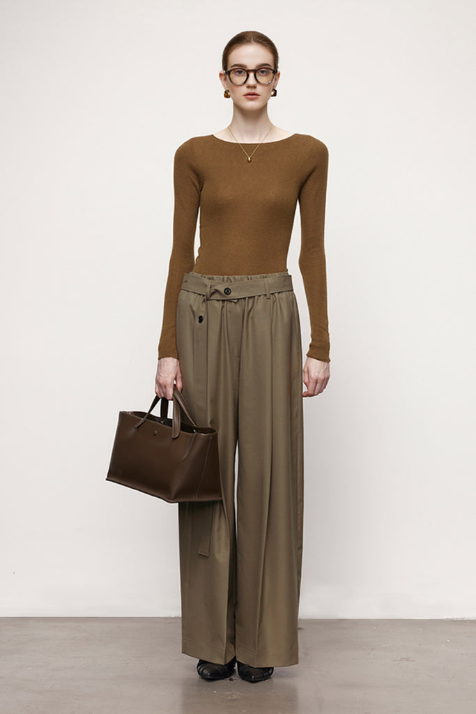 Washable Cashmere-Silk Fine-Knit Boatneck Sweater  Fibflx