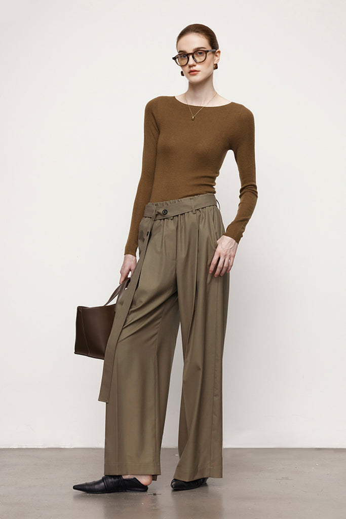 Washable Cashmere-Silk Fine-Knit Boatneck Sweater  Fibflx