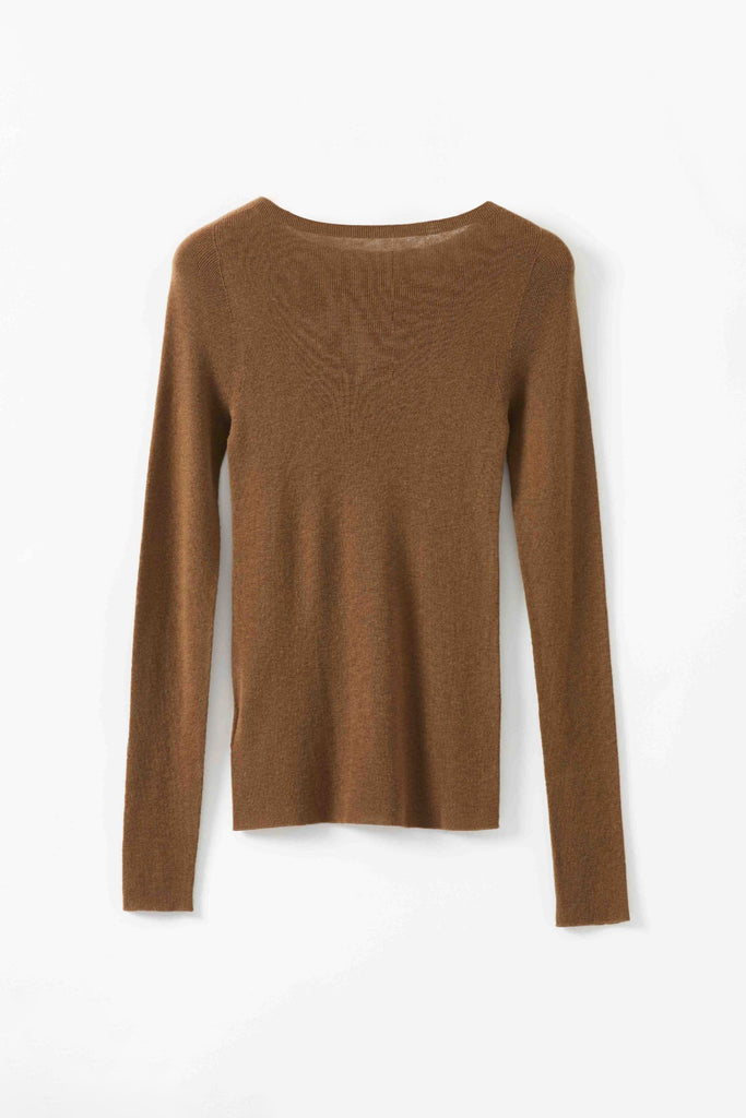 Washable Cashmere-Silk Fine-Knit Boatneck Sweater  Fibflx
