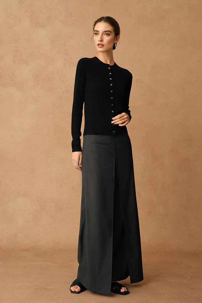 Washable Merino Wool Button Up Cardigan Sweater  Fibflx