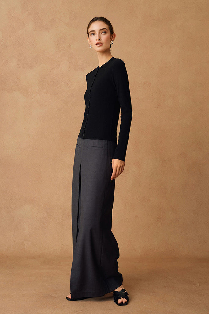 Washable Merino Wool Button Up Cardigan Sweater  Fibflx