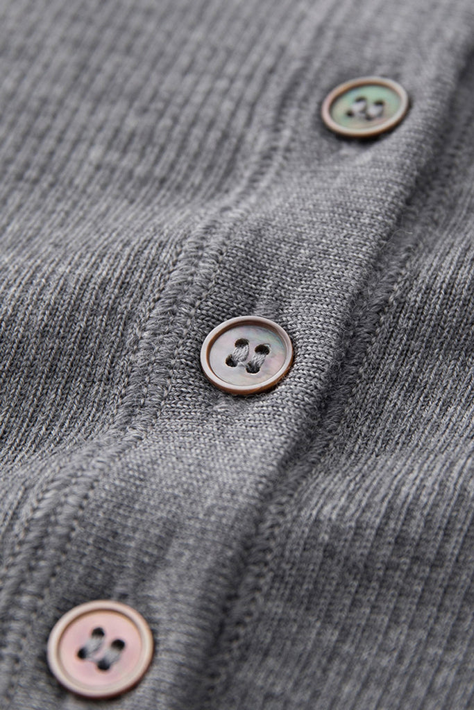 Washable Merino Wool Button Up Cardigan Sweater  Fibflx