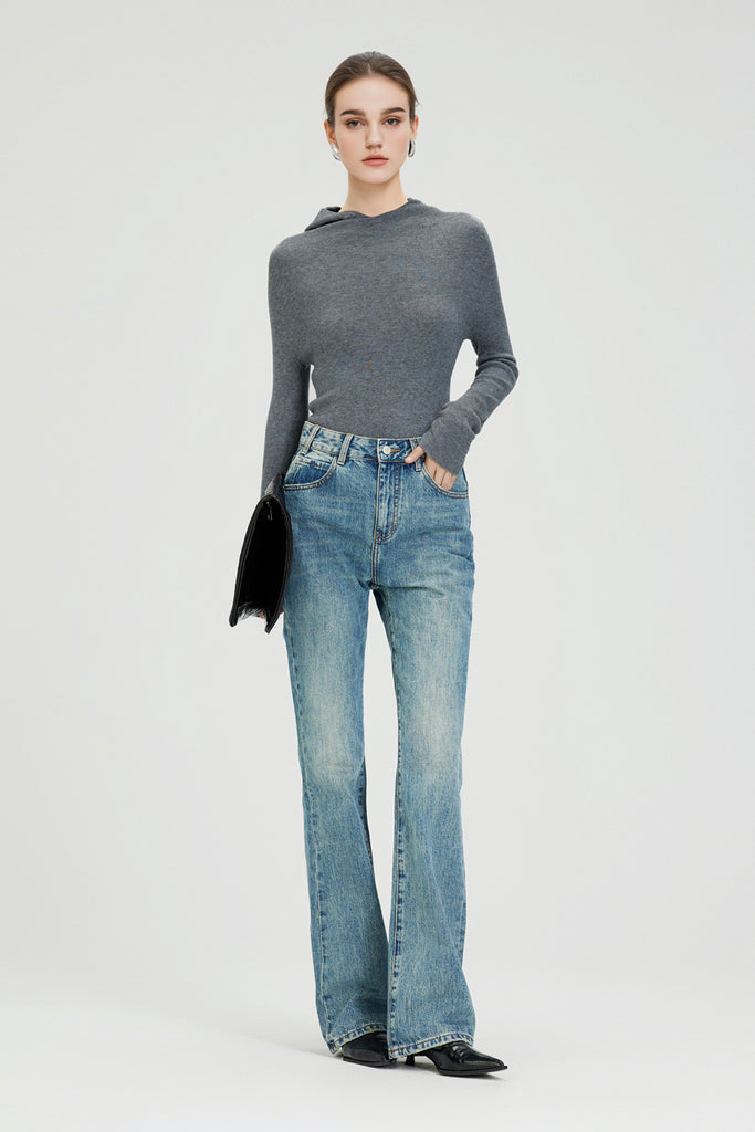 Washable Merino Wool Seamless Knit Sweater Hoodie  Fibflx