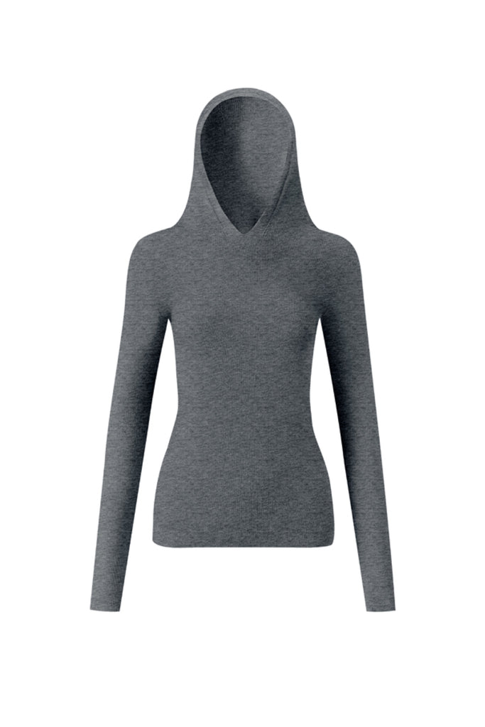 Washable Merino Wool Seamless Knit Sweater Hoodie  Fibflx