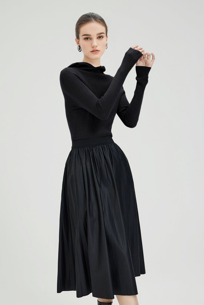 Washable Merino Wool Seamless Knit Sweater Hoodie  Fibflx