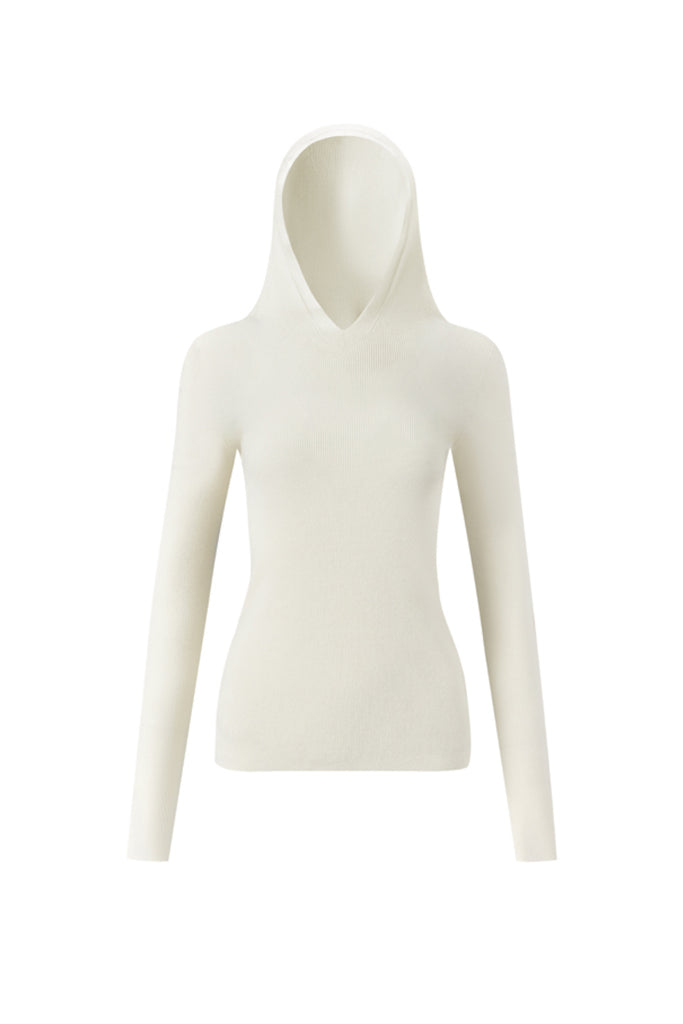 Washable Merino Wool Seamless Knit Sweater Hoodie  Fibflx