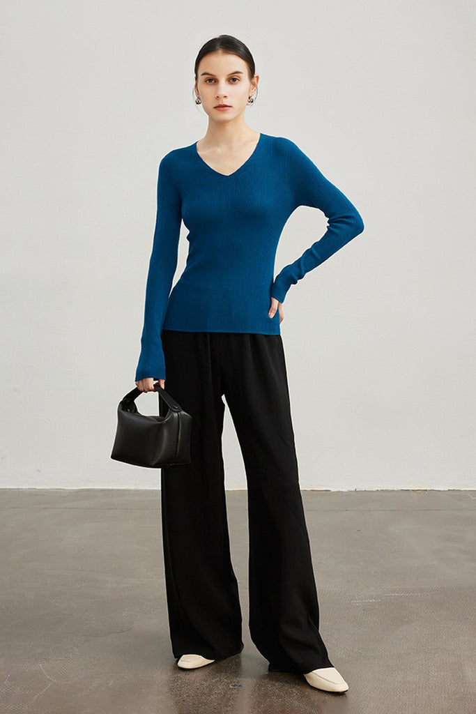 Washable Merino Wool V-Neck Base Layer  Fibflx