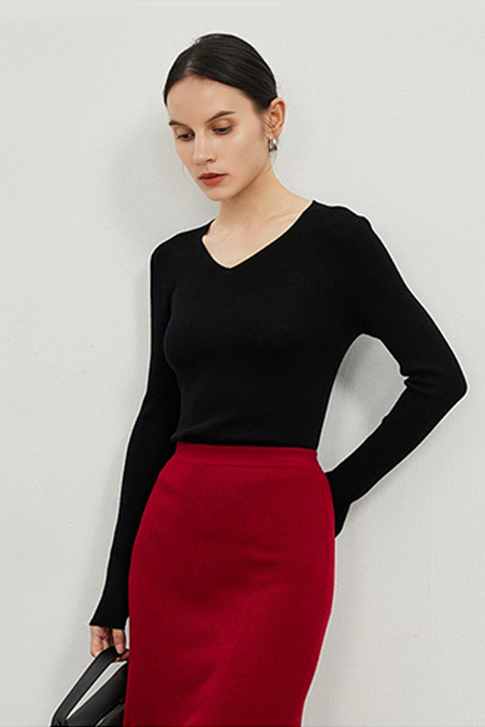 Washable Merino Wool V-Neck Base Layer  Fibflx